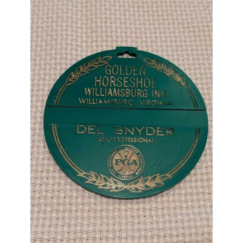 Golden Horseshoe Inn Williamsburg VA Del Snyder PGA Golf Bag Tag